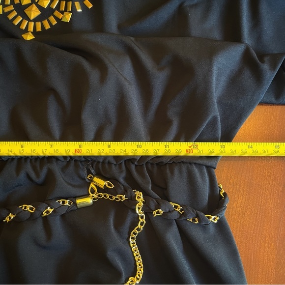 THALIA SODI Size S Black Cold Shoulder Embellished Mini Dress - Picture 12 of 12